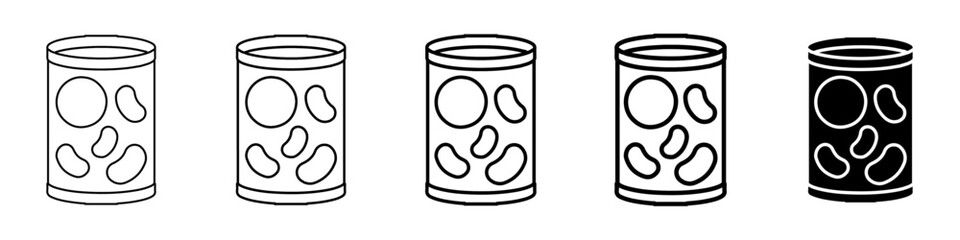 tin can icon Simple thin line logo set