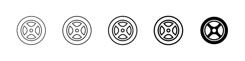 tyre icon Simple thin line logo set © Posccode