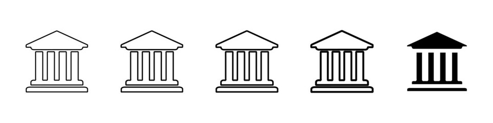 university icon Simple thin line logo set