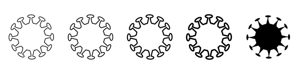 virus icon Simple thin line logo set