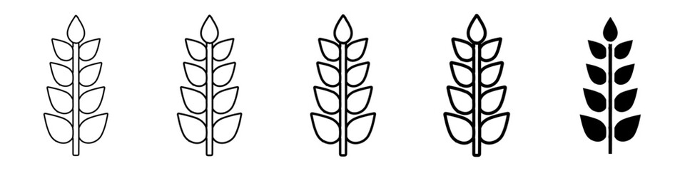 wheat icon Simple thin line logo set