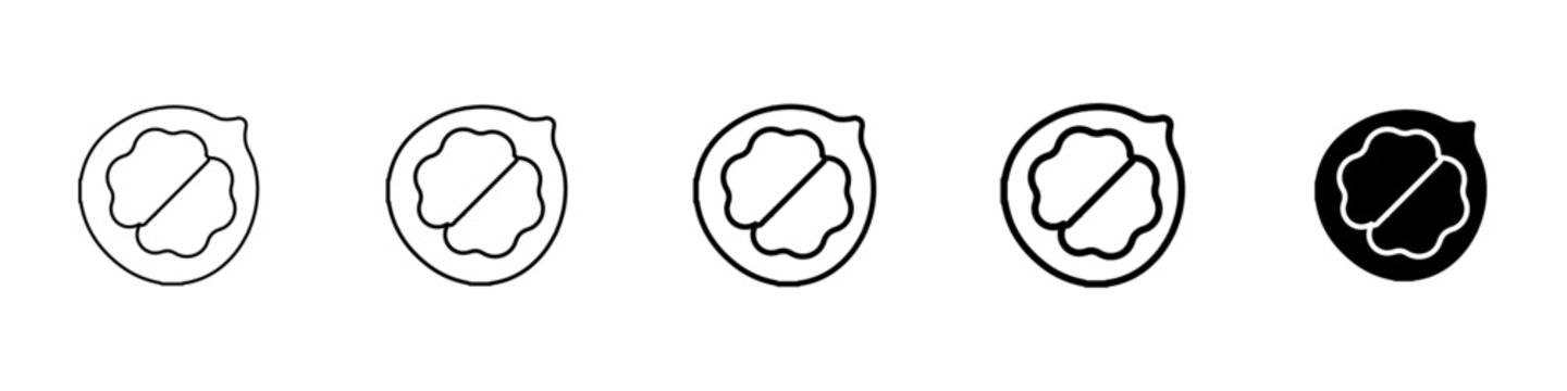 walnut icon Simple thin line logo set
