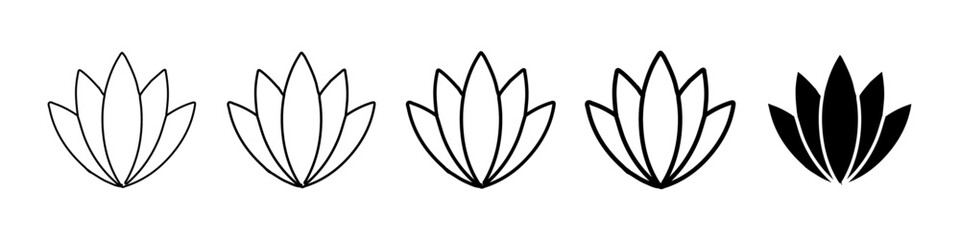 aloe vera icon Simple thin line logo set