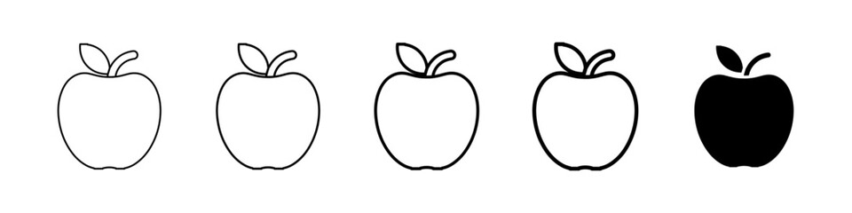 apple icon Simple thin line logo set