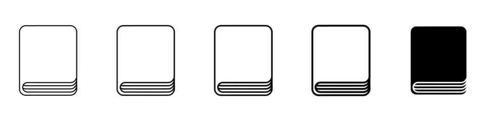 book icon Simple thin line logo set