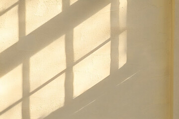 Obraz premium Window Shadow Patterns on Cream Wall
