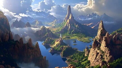 Stunning Mountain Landscape with Lakes and Adventure