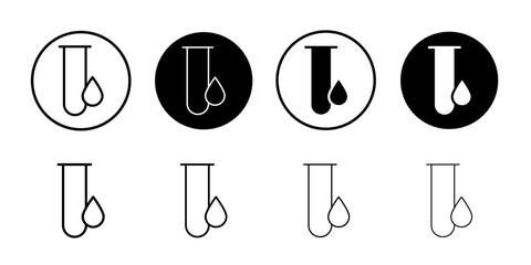 Blood test icon Thin line vector illustration set
