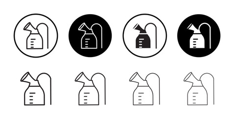 Breast pump icon Thin line vector illustration set