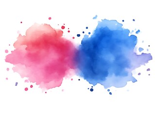 Fototapeta premium Abstract Pink And Blue Watercolor Splashes Design