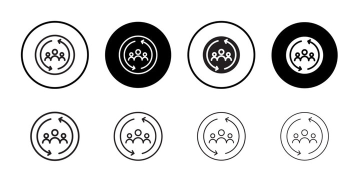 Customer retention icon Thin line vector illustration set