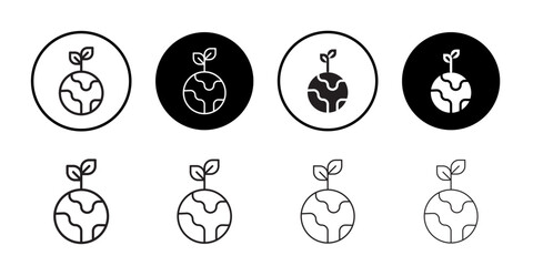 Environment icon Thin line vector illustration set
