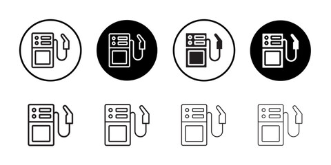Petrol icon Thin line vector illustration set