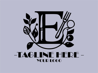 It depicts a chefs hat atop letter E Chefs hat and E design symbolizing culinary expertise suitable for restaurant logos, food blogs, and cookingrelated projects