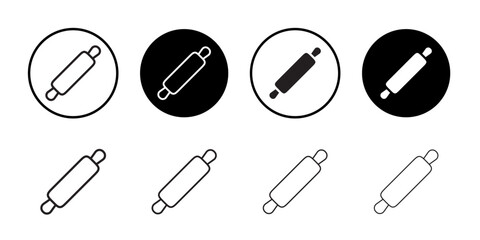 Rolling pin icon Thin line vector illustration set