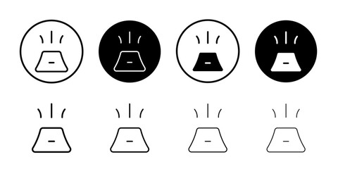 Volcano eruption icon Thin line vector illustration set