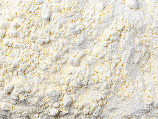 flour on the white background