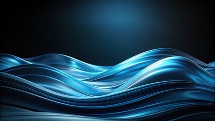 Obraz premium Abstract Blue Wave Design Elegant Swirling Curves and Smooth Fluid Forms