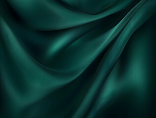 Fototapeta premium Emerald Green Silk Drapery: Luxurious Texture and Deep Color