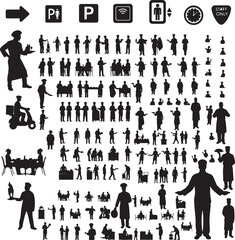 Restaurant Activities Silhouettes Collection