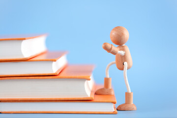 The progressive wooden man in the book