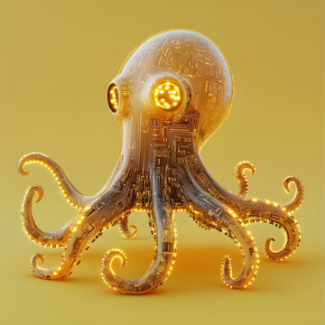 Cybernetic Octopus: A Futuristic Marine marvel