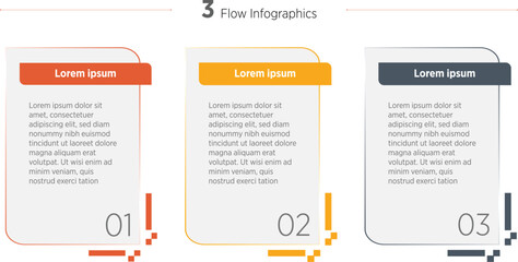 Modern Business infographic template. 3 Step timeline journey. Process diagram, 3 options on white background, Infographic elements vector illustration.