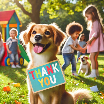 Cachorro se sentindo grato. 