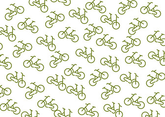 seamless pattern with bicycle illustration, white background