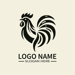 Chinese Rooster Zodiac Logo Design, Mythical Rooster Logo, Oriental Rooster Logo, Diligence and Courage Logo, Festival 