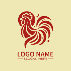 Chinese Rooster Zodiac Logo Design, Mythical Rooster Logo, Oriental Rooster Logo, Diligence and Courage Logo, Festival 