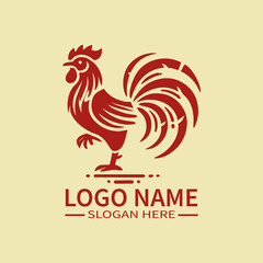 Chinese Rooster Zodiac Logo Design, Mythical Rooster Logo, Oriental Rooster Logo, Diligence and Courage Logo, Festival 