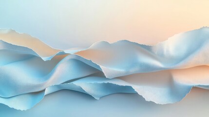 Obraz premium Torn abstract background idea. A soft blue and peach abstract wave pattern, perfect for backgrounds or designs.