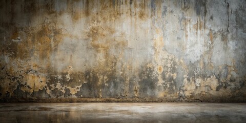 Obraz premium Aged Concrete Wall and Floor Studio Background with Texture and Distress