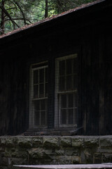 abandoned house in the woods