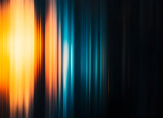 Abstract Motion Blur: Fiery Sunset Hues and Deep Teal Night