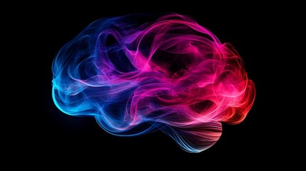 Obraz premium Abstract brain image with colorful smoke.
