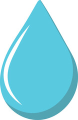 Single Blue Water Drop with Highlight Vector