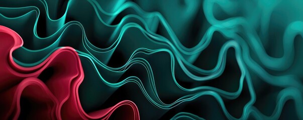 Obraz premium Noise abstract background concept. Abstract wave pattern in vibrant teal and red hues, perfect for modern backgrounds.