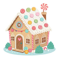 Gingerbread House Illustration