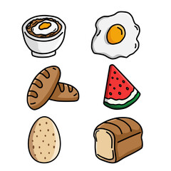 breakfast icon set vector, food illustration
