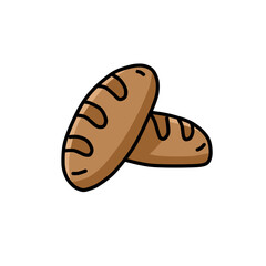 bread illustration with brown colour vector illustration