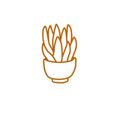 plant in a pot vector line art