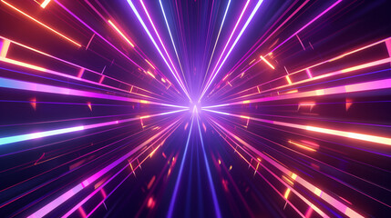 Fototapeta premium Futuristic Neon Light Burst Illustration with Dynamic Speed Lines for Sci-Fi Themes and Technology Backgrounds