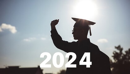 silhouette of a person with a sign