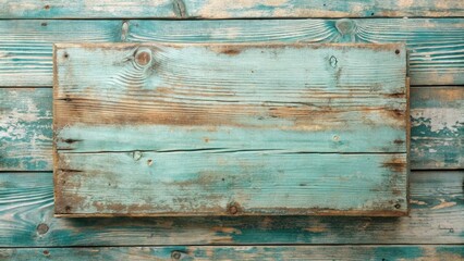 Fototapeta premium Rustic Weathered Teal Wooden Plank Background with Copy Space for Text or Design Elements