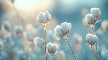 Fototapeta premium A cotton paper landscape with deckled edges, featuring a misty forest scene with soft light filtering through the trees.