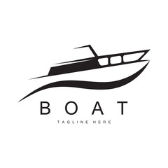 sea ​​wave sailboat logo and coconut tree on beach, for business, badge, company, vector