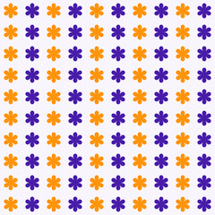 Blue Orange Flowers Geometric Pattern Modern Shapes Background