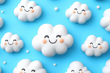 Cute 3D Cloud Illustration Background